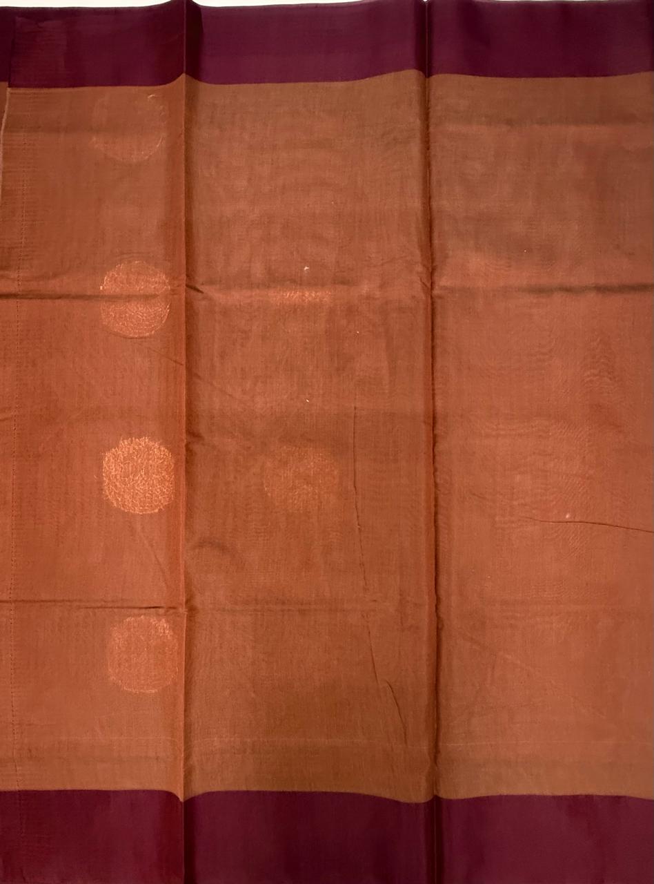 VSKC629 - chocolate brown color body , pallu , blouse.