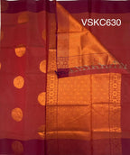 VSKC630 - red with pink color body , pallu , blouse.