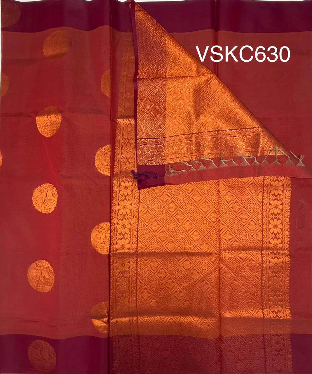VSKC630 - red with pink color body , pallu , blouse.
