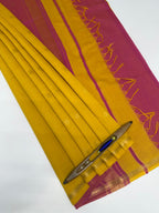 VSC1004 - yellow color body , pink color pallu,blouse.