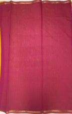 VSC1004 - yellow color body , pink color pallu,blouse.