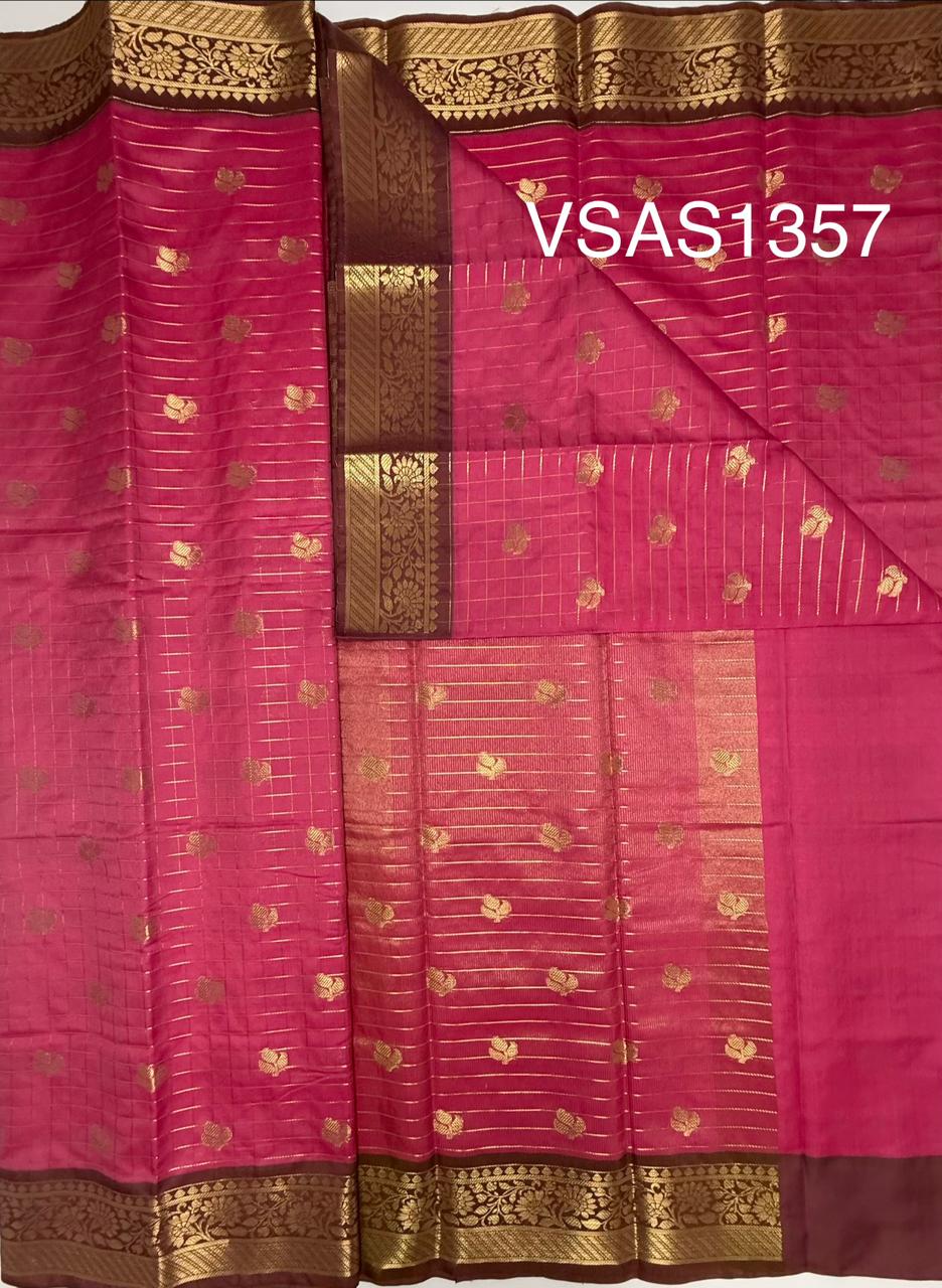 VSAS1357 - bright pink color body ,pallu , blouse.