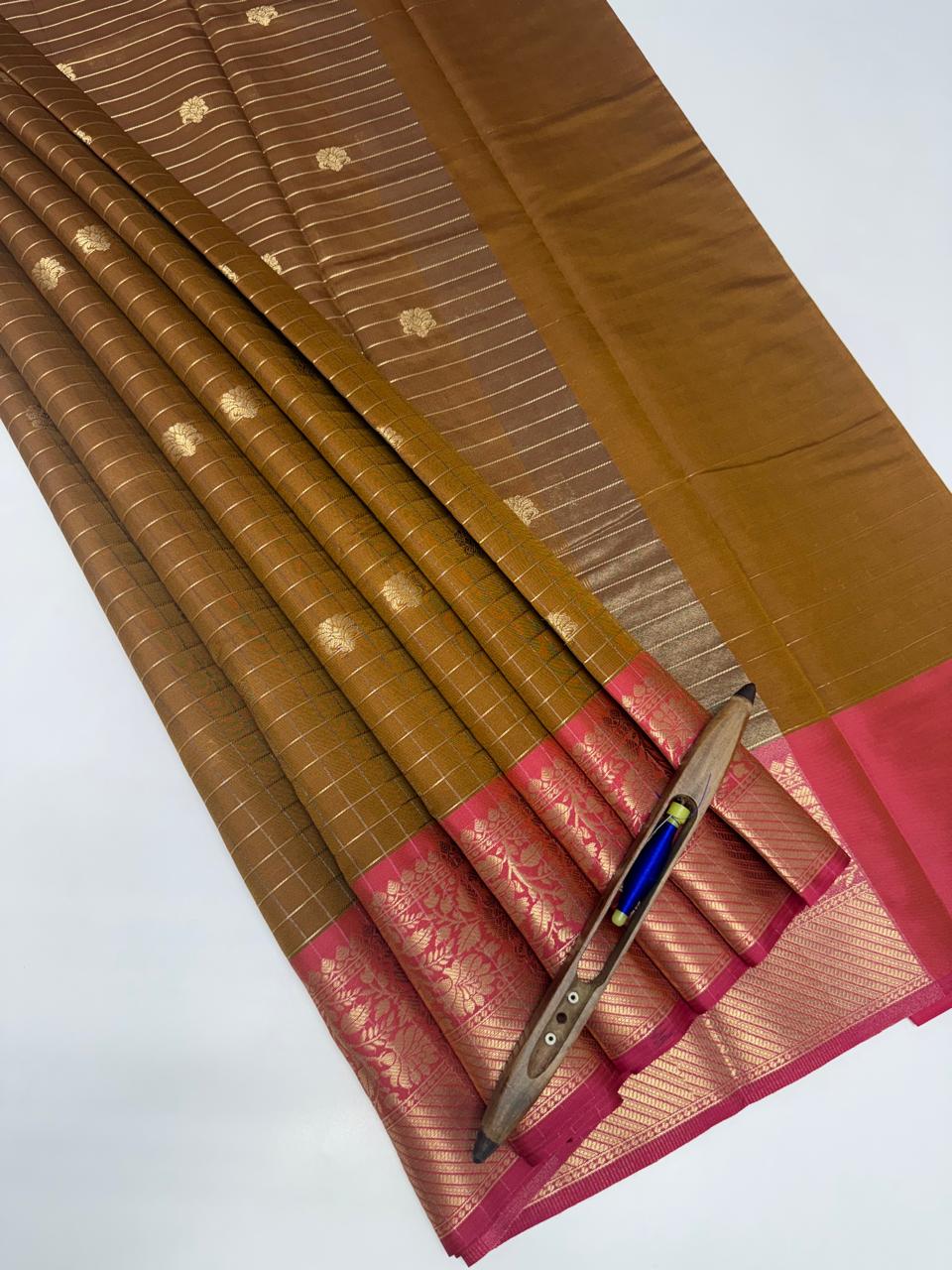 VSAS1358 - honey brown color body ,pallu , blouse.