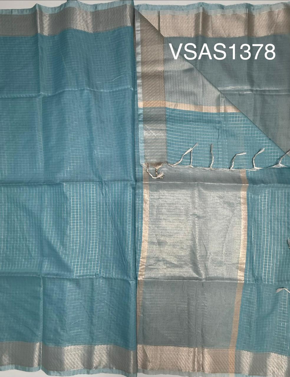 VSAS1378 - sky blue color body ,pallu , blouse.