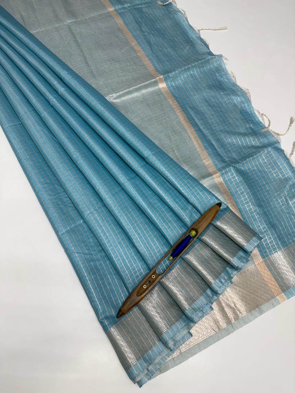 VSAS1378 - sky blue color body ,pallu , blouse.