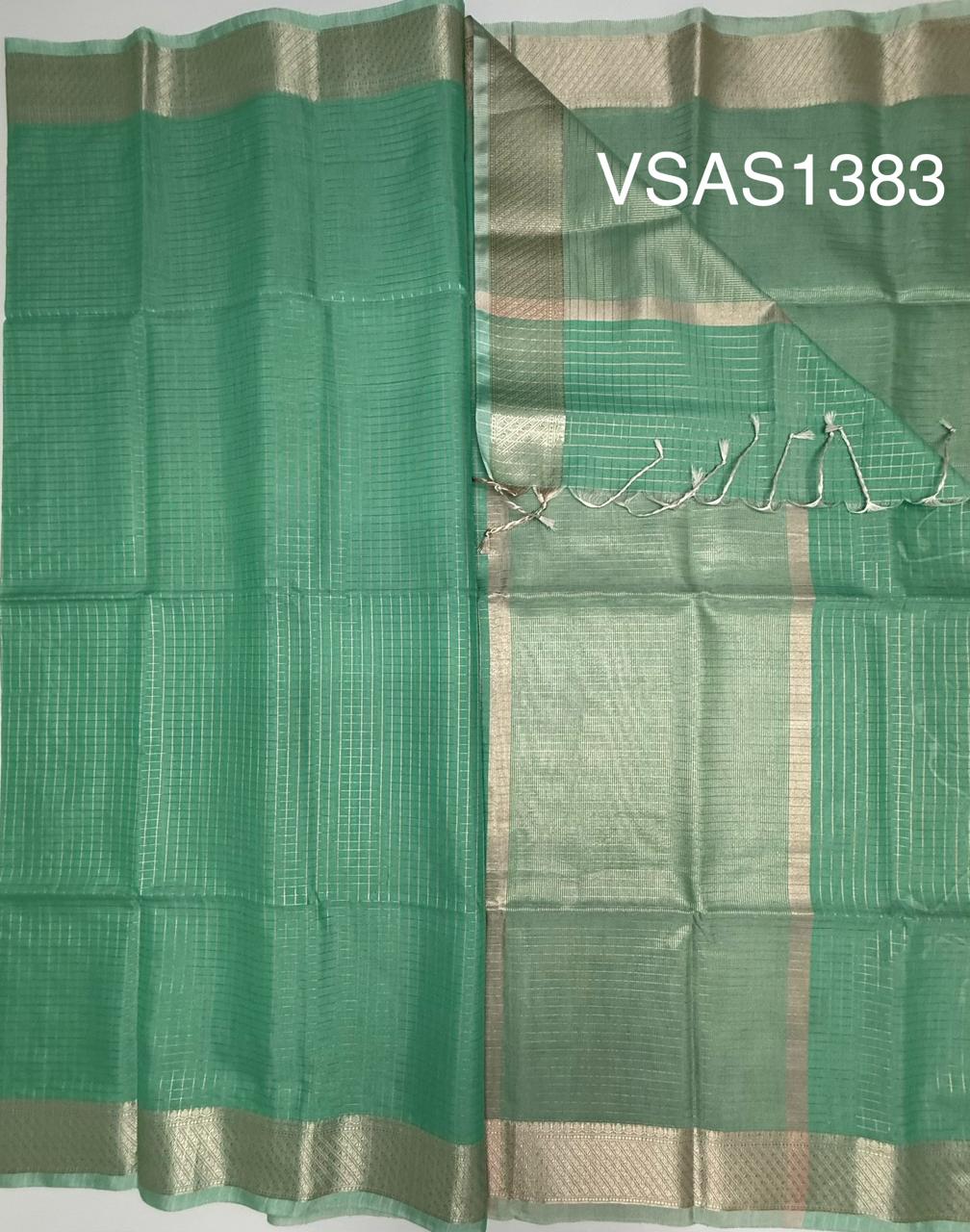 VSAS1383 - turquoise blue color body, pallu , blouse.