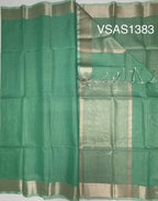 VSAS1383 - turquoise blue color body, pallu , blouse.