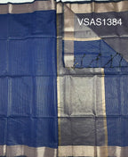 VSAS1384 - ink blue color body, pallu , blouse.