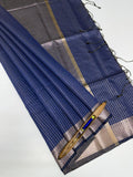 VSAS1384 - ink blue color body, pallu , blouse.