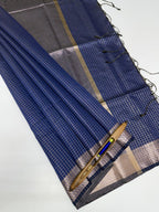 VSAS1384 - ink blue color body, pallu , blouse.