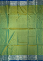 VSAS1399 - cow dung green color body , dual green color pallu , blouse.