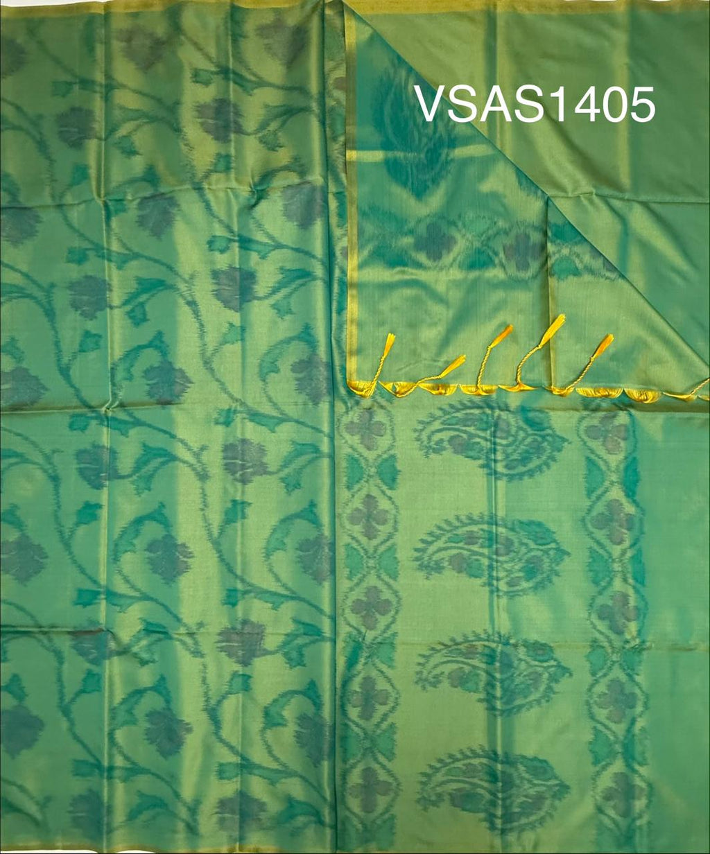 VSAS1405 - dual green color body, pallu , blouse.