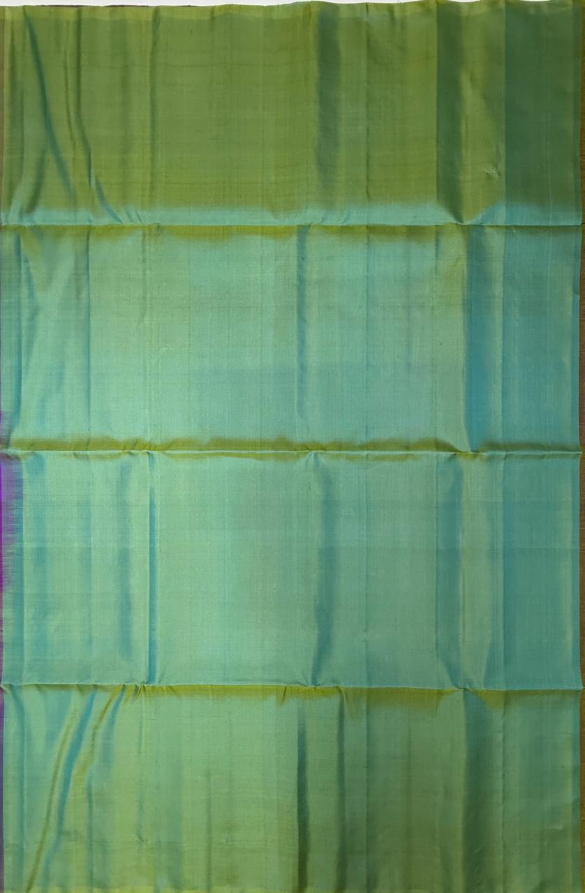 VSBP95 - blue with violet color body & blue with green color pallu,blouse - Pure silk saree