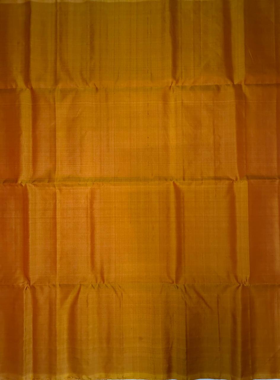VSBP97 - yellow with red color body , pallu,blouse - Pure silk saree