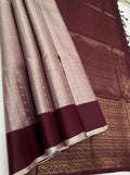 VSF977 - onion with purple color body , dark purple color pallu,blouse - Pure silk saree