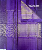 VSA659 - violet color body, pallu , blouse pure silk saree