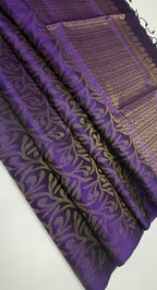 VSA659 - violet color body, pallu , blouse pure silk saree