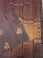 VSS484 - dark purple color body, pallu , blouse pure silk saree