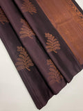 VSS484 - dark purple color body, pallu , blouse pure silk saree