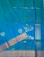 VSZB248 - blue color body, pallu , blouse - Pure silk saree