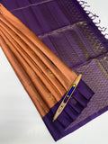 VSM298 - peack with black color body , violet color pallu , blouse&nbsp;