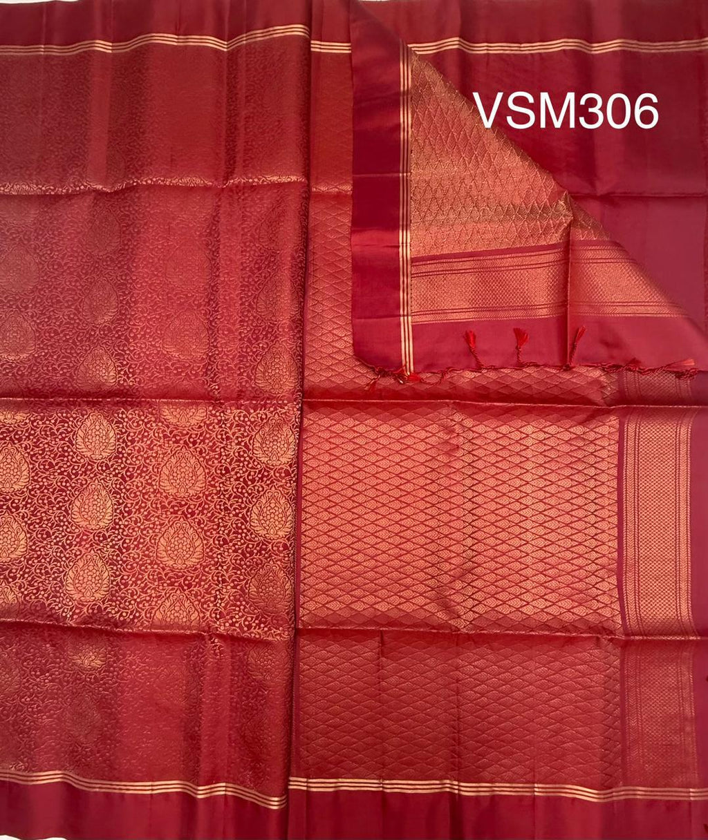 VSM306 - red with pink color body,pallu , blouse&nbsp;