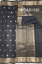 VSAS1336 - navy blue color body, pallu , blouse.