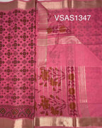 VSAS1347 - pink color body, pallu , blouse.