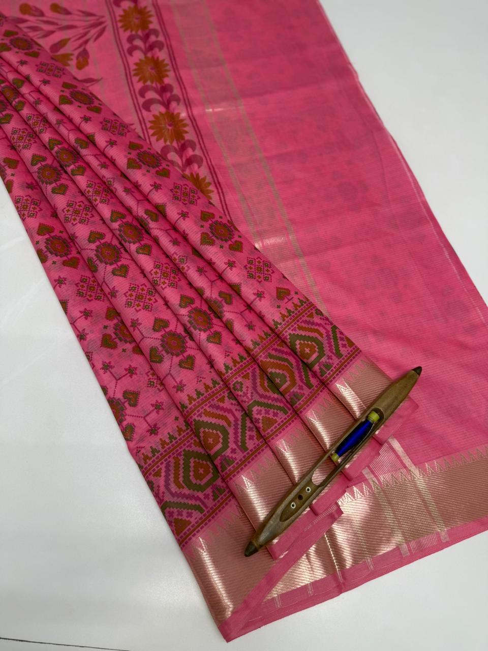 VSAS1347 - pink color body, pallu , blouse.