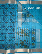 VSAS1348 - blue color body, pallu , blouse.