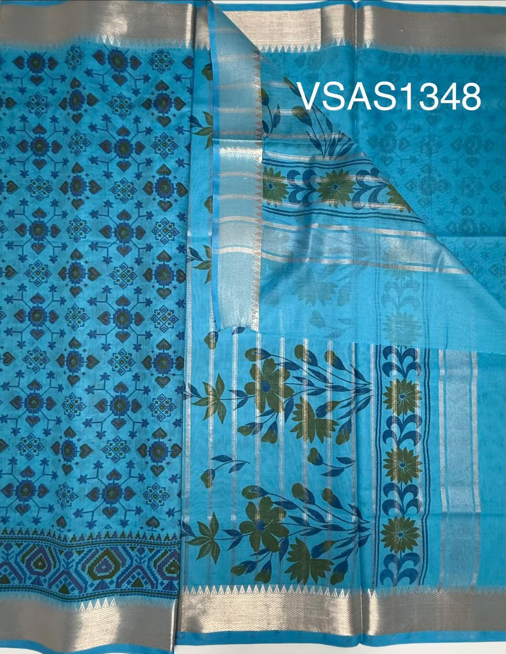 VSAS1348 - blue color body, pallu , blouse.