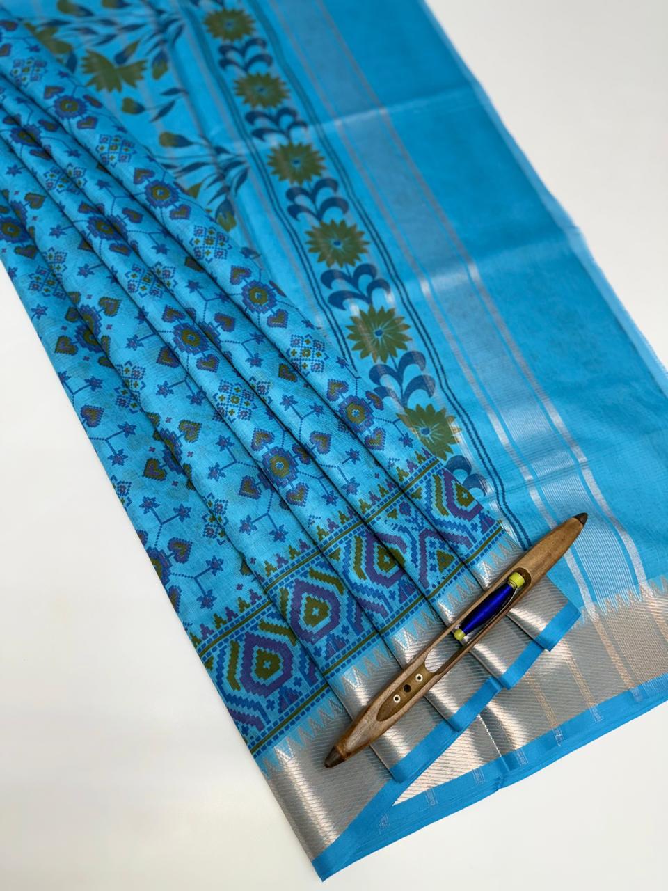 VSAS1348 - blue color body, pallu , blouse.