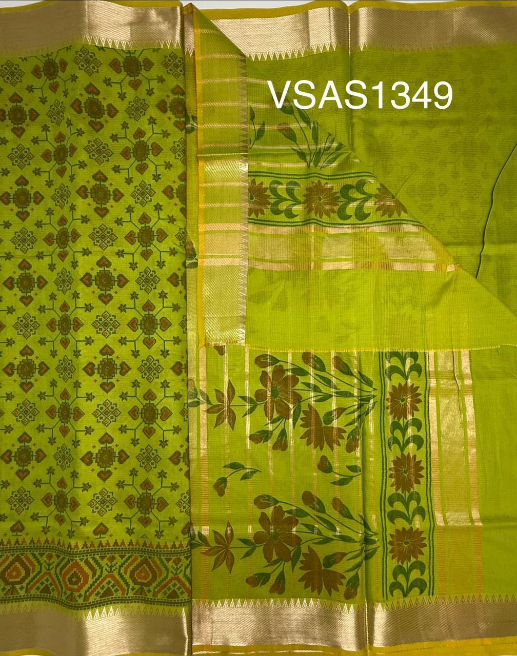 VSAS1349 - green color body, pallu , blouse.
