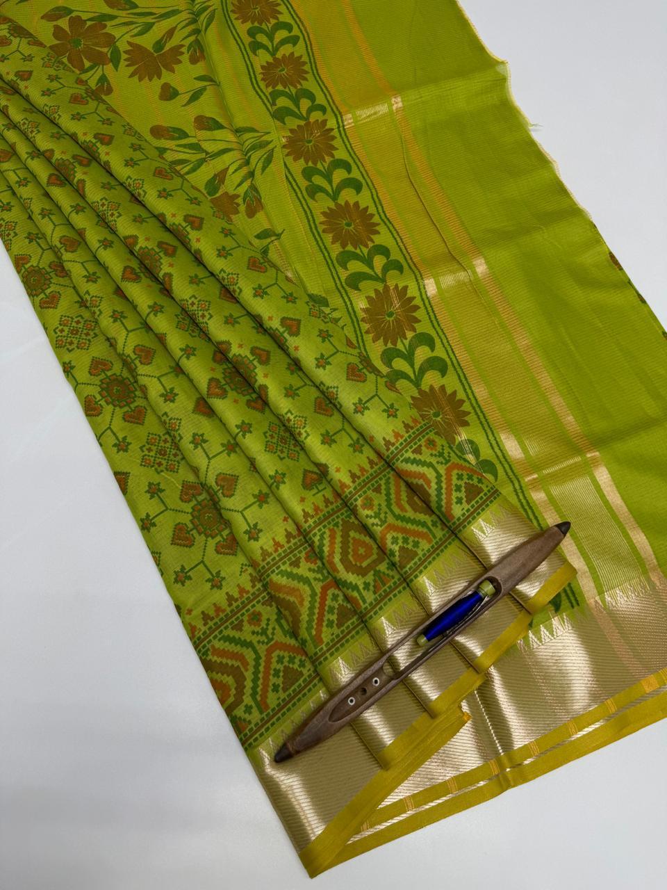 VSAS1349 - green color body, pallu , blouse.