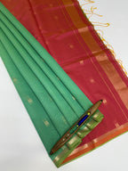 VSC1013 - sea green color body , pink color pallu,blouse.