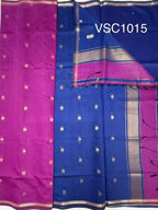 VSC1015 - rani pink color body , blue color pallu,blouse.