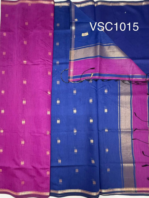 VSC1015 - rani pink color body , blue color pallu,blouse.