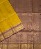 VSF982 - golden yellow color body , onion pink color pallu,blouse - Pure silk saree
