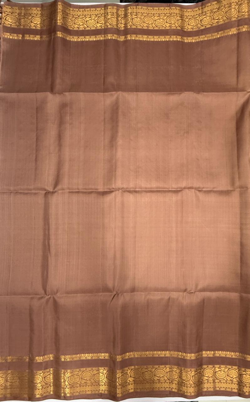 VSF982 - golden yellow color body , onion pink color pallu,blouse - Pure silk saree
