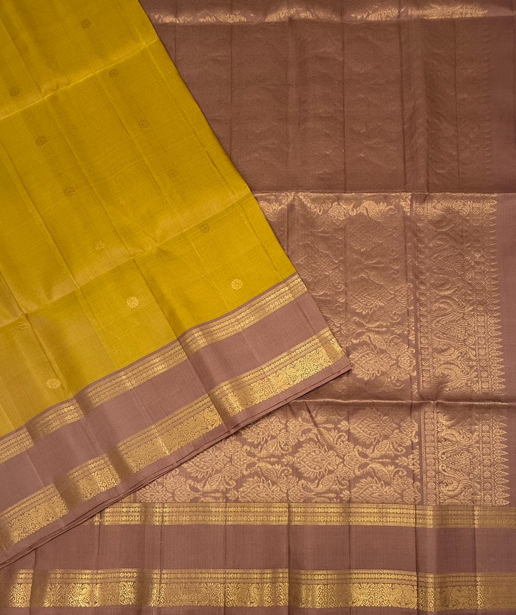 VSF987 - golden color body ,onion pink color pallu,blouse - Pure silk saree