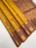VSF987 - golden color body ,onion pink color pallu,blouse - Pure silk saree