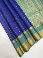 VSF990 - royal blue color body , pastel blue color pallu,blouse - Pure silk saree