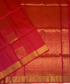 VSF994 - pinkish orange color body , pallu,blouse - Pure silk saree