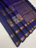 VSF995 - royal blue color body , pallu,blouse - Pure silk saree