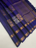 VSF995 - royal blue color body , pallu,blouse - Pure silk saree