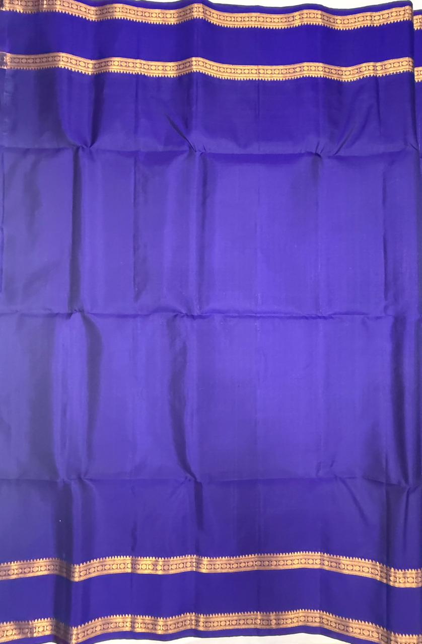 VSF995 - royal blue color body , pallu,blouse - Pure silk saree
