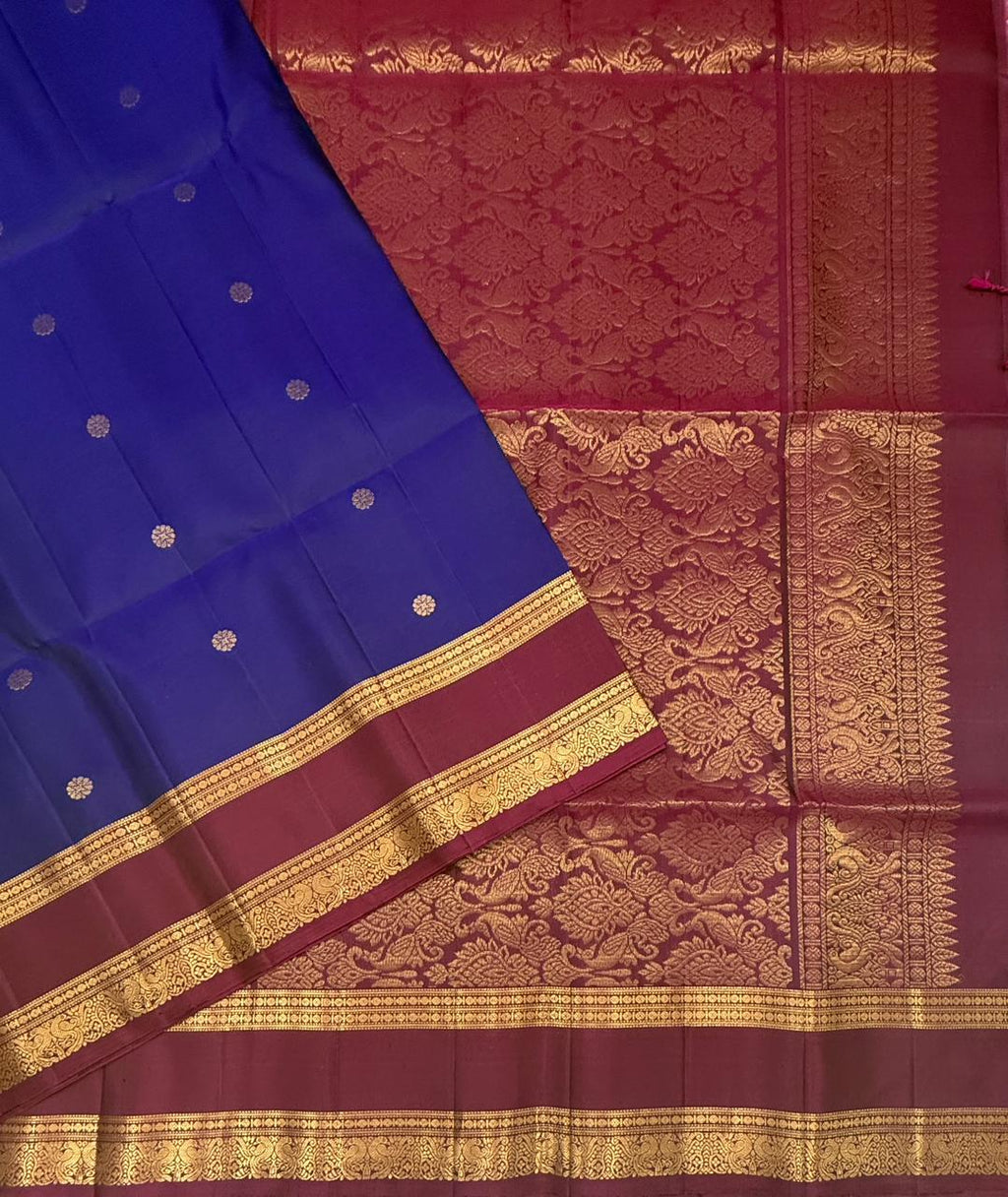 VSF997 - violet color body & purple color pallu,blouse - Pure silk saree