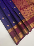 VSF997 - violet color body & purple color pallu,blouse - Pure silk saree