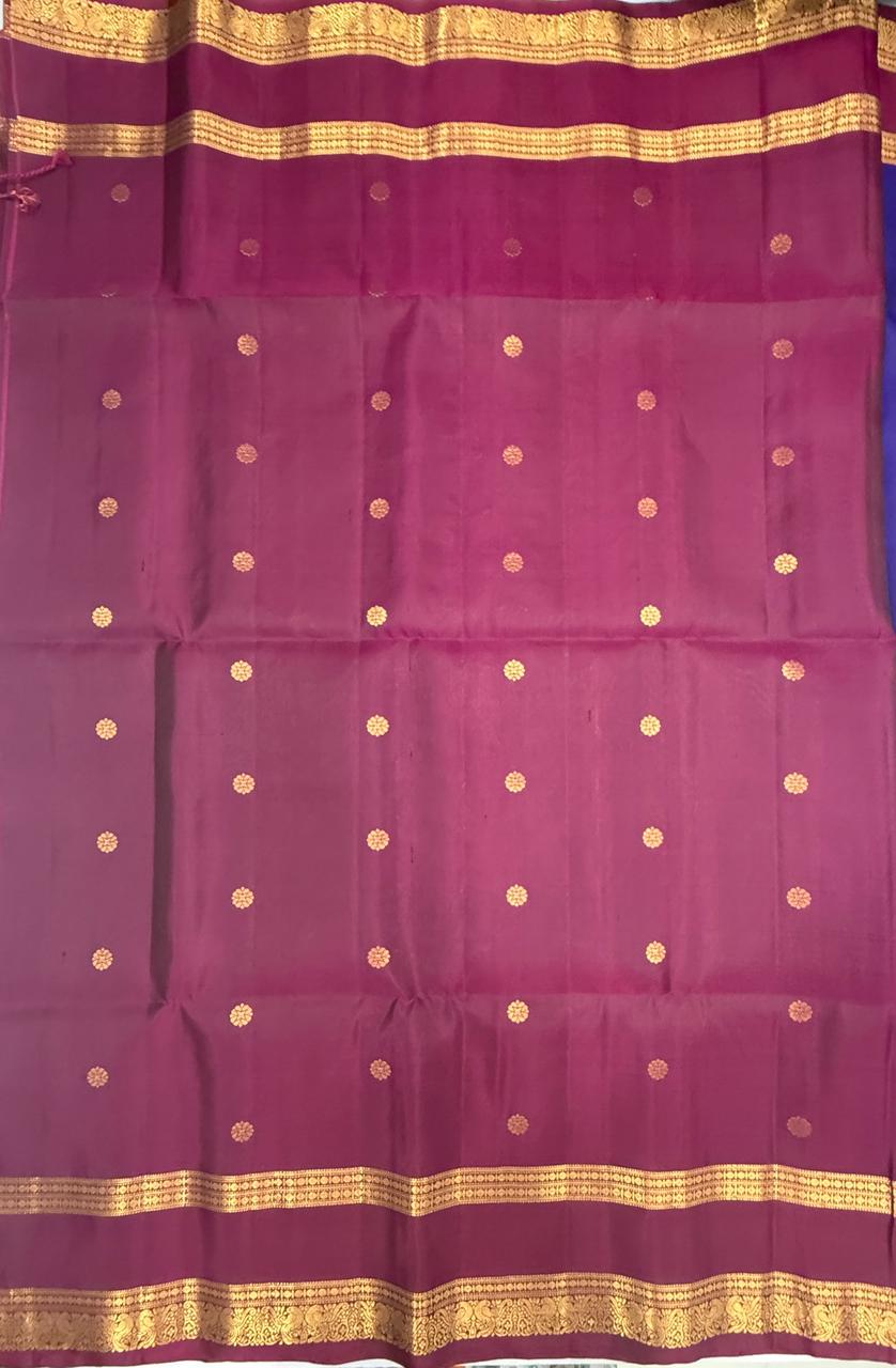 VSF997 - violet color body & purple color pallu,blouse - Pure silk saree