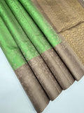 VSF1001 - rexona green color body , chocolate brown color pallu,blouse - Pure silk saree